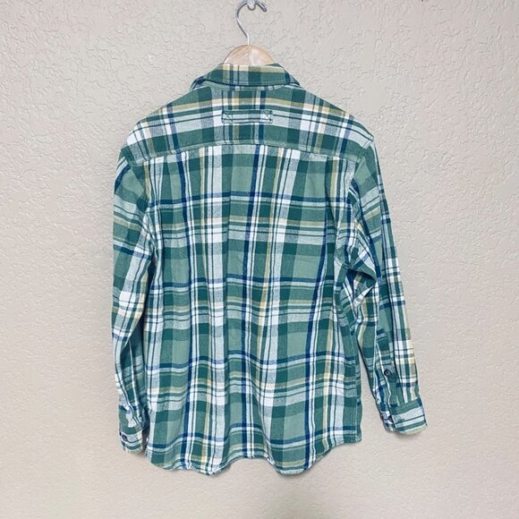 Duluth Trading Mens Shirt Size Medium Green Plaid Buttons Up Collared Top - Picture 6 of 7